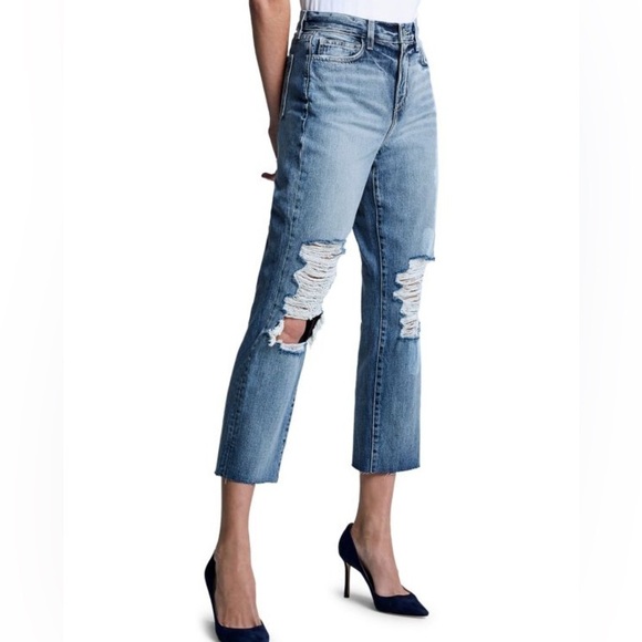 L'AGENCE Adele High-Rise Cropped Stovepipe Jeans Sz 26 - Picture 3 of 10